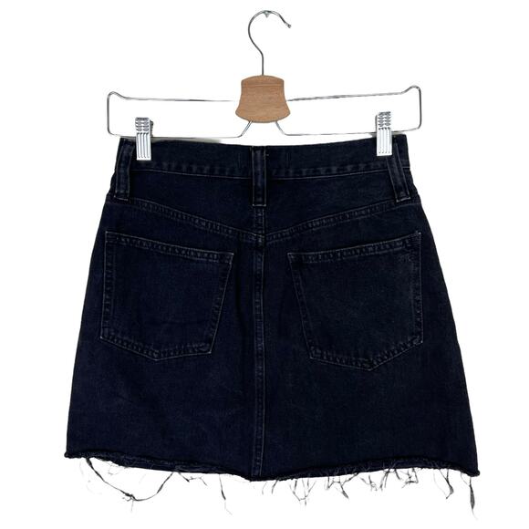 Madewell Rigid Denim A-Line Skirt in Black Size 25 - Picture 4 of 9